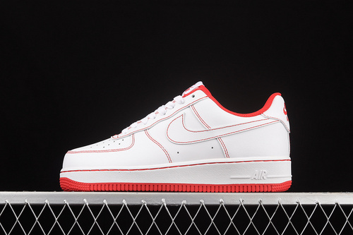 Nike Air Force 1 07 Contrast Stitch White University Red White Shoes